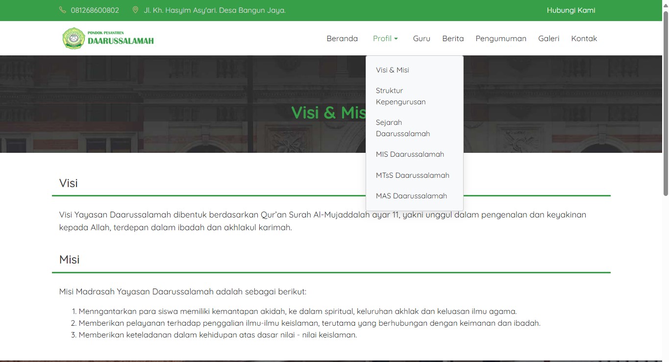 Web Yayasan Daarussalamah Screenshot 3